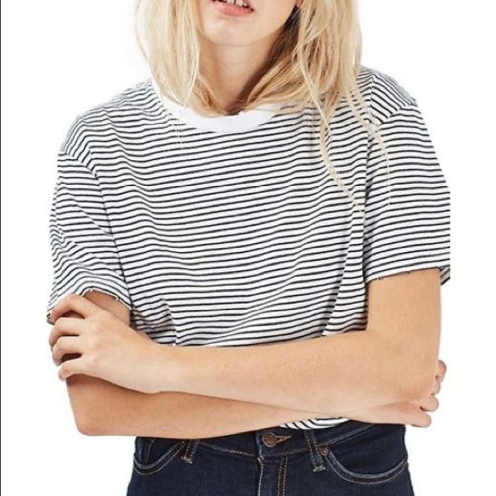 Topshop Stripe Boxy Tee